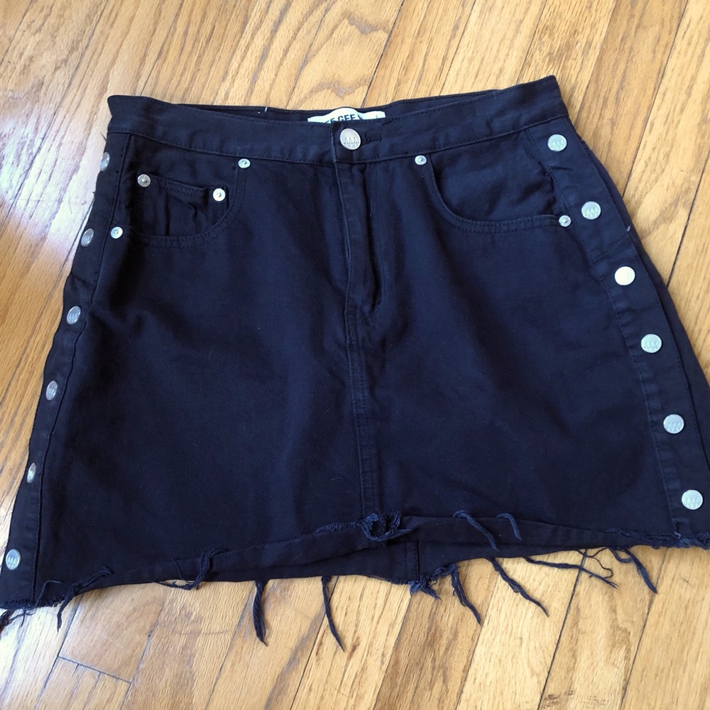 Denim A-line skirt- high rise